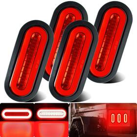 Wtlu0016 Wahmototin 4pcs 6 Inch Oval Led Trailer Utility Halo Brake Stop Running Turn Signal Tai