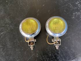 Wallfrin No.72 Pair 2 Vintage 70 S Chrome Amber Fog Lamps Lights Untested