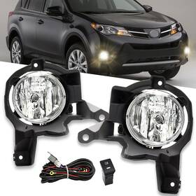 4764 Wenqi Fit 2013 2014 2015 Toyota Rav4 Pair Front Bumper Clear Halogen Fog Lights Lamps