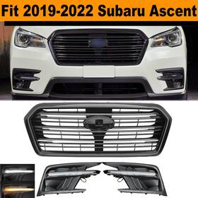 91121xc01a Wenqi Front Bumper Grille Black And Fog Lights With Led Drl For 2019-2022 Subaru Ascent
