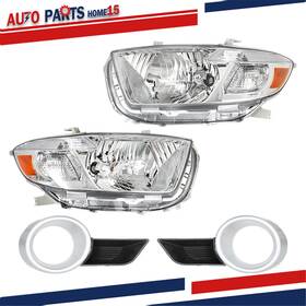 Aps1540608 Wflnhb Front Headlight Headlamp Fog Lights Cover Black For 08-10 Highlander Replacement