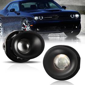 30-0506-09 Winjet Fog Lights For 2015-2023 Dodge Challenger Bumper Driving Lamps With Wiring Switch
