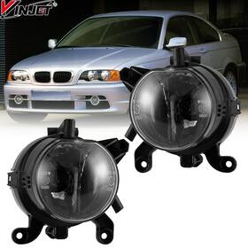 Winjet 606024423834 Pair Fog Lights For Bmw E46 1999-2003 Clear Lens Bumper Replacement Lamp With Bulbs