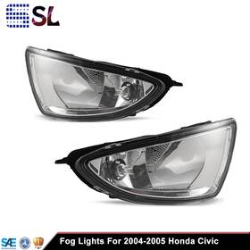 Winjet 782560378941 For Honda Civic 2004-2005 Clear Lens Pair Bumper Fog Lights Lamp With Wiring Switch