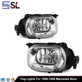 Winjet 782560379481 Pair Front Fog Light For Mercedes-benz W210 1996-99 Clear Lens Replacement Lamps