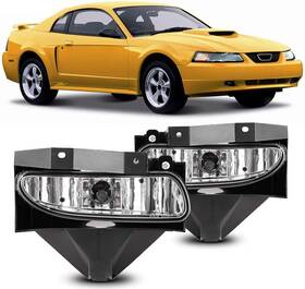 Winjet 782905336759 Fog Lights For 1999-2004 Ford Mustang Clear Lens Bumper Driving Lamps Pair