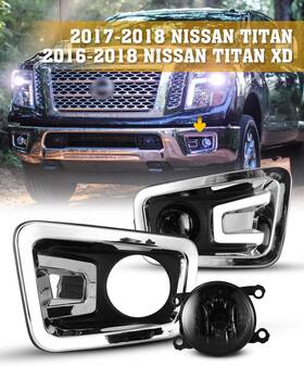 Cfwj-0474-s Winjet Fit For 2016-2019 Nissan Titan / Xd Fog Lights Chrome Bezels Smoke Lens Lamps