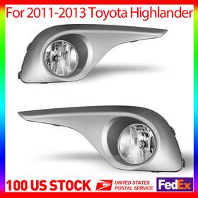 Wj30-0373-09 Winjet Pair Fog Light Assembly For 11-13 Toyota Highlander Clear Lens Wiring Kit Switch