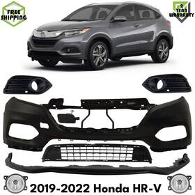 16339907 Wisley Auto Parts Us Front Bumper Cover Primed Plastic And Fog Lights Kit For 2019-2022 Honda Hr-v