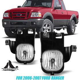 30-0556-09 Wolfstorm Pair Fog Lights Clear Lens For 2006-2007 Ford Ranger Front Bumper Driving Lamps