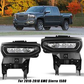 Wolfx 30-0589d-09 For 2016 2017 2018 Gmc Sierra 1500 Led Fog Lights Front Bumper Driving Lamps