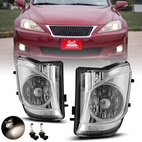 Wolfx 848063005866 Fog Lights Halogen For 2006-2010 Lexus Is250 Is350 Clear Bumper Driving Lamps