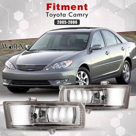 To2592120 Wolfx For 2005 2006 Toyota Camry Clear Lens Fog Lights Bumper Lamps With Wirings Switch