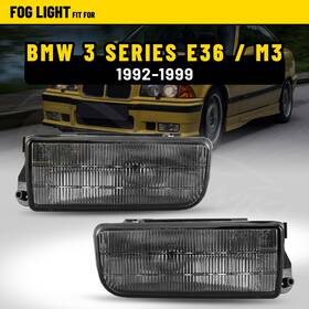 Wj30-0079e-11 Wolfx For 92-99 Bmw 3 Series E36/m3 Driving Fog Lights Lamp Smoke Glass Lens H1 Pair