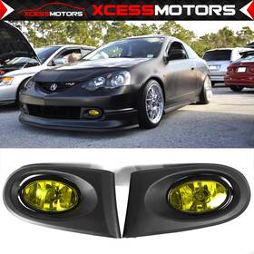 Xcessmotors 842961147888 Fits 02-04 Acura Rsx Dc5 Yellow Lens Driving Fog Lights And Switch Rh Lh