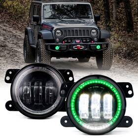 Fl-drl-g2-g Xprite Dot 4 Inch In Led Front Bumper Fog Lights With Drl For Jeep Wrangler Jk Jl Jt