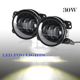 Yeahmotousa 612045286280 4 Inch 30w White Led Round Fog Light Driving Lamp Fit Jeep Wrangler Dodge Charger Us