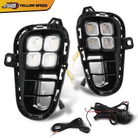 Yel726109 Yellowspeed Fit For 2018-2020 Kia Rio Front Led Fog Lights Lamps Left And Right Side With Harness