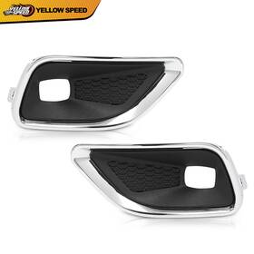Ylw250887 Yellowspeed Front Bumper Fog Light Cover Bezel Left Right Fit For 2019-2020 Jeep Cherokee