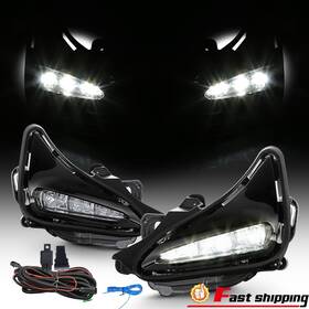 6568 Ylt Auto Fits 2017- 2019 Toyota Corolla L Le Xle Led Fog Lights Drl Lamps With Bulbs Kit