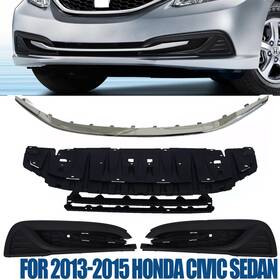 71105tr3a51 Ylt Auto For 2013-2015 Honda Civic Sedan Front Bumper Grille Molding Fog Light Covers