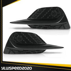 V-02flc1633abb Ylwspeed20 Fit For 2020-22 Nissan Rogue Sport S Sv Fog Light Covers Bezels Set Pair Black