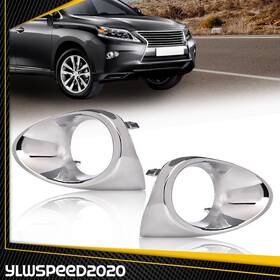V-02flc6726asl Ylwspeed20 Pair Fog Light Lamp Chrome Bezel Lh Rh Kit Fit For Lexus Rx450h Rx350 Suv New