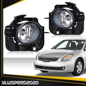 V-02hla1612awt Ylwspeed20 2x Fog Light Front Bumper Lamp With Wiring Switch Clear Fit For 07-09 Nissan Altima