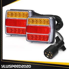 V-02sla0006ard Ylwspeed20 2x Kit With 24ft Cable And 7 Pin Plug 25 Led Magnetic Trailer Towing Lights
