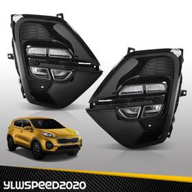 Yl052906 Ylwspeed20 Fit For 20-21 Kia Sportage Fog Light Led Daytime Running Lamps Drl Pair