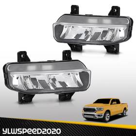 Yl20250210-7 Ylwspeed20 Pair Led Clear Lens Fog Lights Lamps Fit For 2019-2022 Dodge Ram 1500 2500 3500