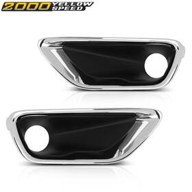 Ylw030942 Ylwspeed2000 Pair Chrome Fog Light Cover Lamp Bezel Trims Fit For 16-20 Jeep Grand Cherokee
