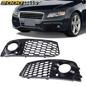 Ylw158146 Ylwspeed2000 Front Bumper Fog Light Lamp Mesh Grill Grille Cover Fit For Audi A4 2008-2012