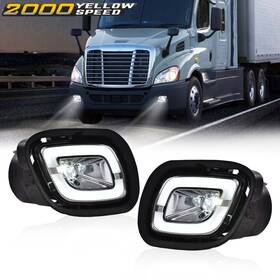 Ylw77179 Ylwspeed2000 Fit For 2008-17 Freightliner Cascadia Led Fog Lights Lamp White Lh Rh Side 1pair