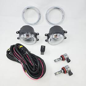 Chs-mslldn-afl0124-lb01 Yy-auto Fit 2011-2017 Toyota Sienna Se Chrome Trim Wires Switch Clear Lens Led Fog Light