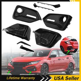 Cp-om-0486 Zxmoto For Honda Civic Hatchback 2017-2021 Front Rear Bumper Fog Light Garnish Covers