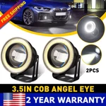 2X 3.5" White Led Fog Lamp Projector Angel Eye Halo Ring Lights Waterproof. Fixed Price $18.99.