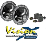 Vision Pair Of Blk Chrome 7" Vortex Led Headlights For 07-18 Jeep Wrangler Jk. Fixed Price $849.99.
