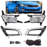 Hecasa Fog Lights Clear Lens For Kia Optima 2014 2015 W/ Bezels & Chrome Trims. Fixed Price $66.20.