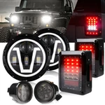 7" Halo Led Headlights Turn Signals Tail For Jeep Wrangler Jk 07-18 Combo. Fixed Price $136.98.