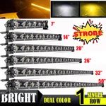 Yellow White Slim Led Light Bar 7 14 20 26 32" 50" Strobe Work Truck Suv Atv 4WD. Fixed Price $36.18.