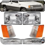 Corner Parking Head Lights Pair Combo Set For 93-96 Jeep Grand Cherokee. Fixed Price $76.48.
