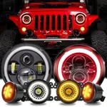 For Jeep Wrangler 07-18 Jk 7"LED Headlights Red+amber Fog&turn Combo. Fixed Price $92.96.