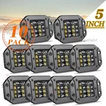 Flush Mount 10X 5" Quad Row Led Work Light Bar Combo Fog For Offroad 4WD Truck. Fixed Price $89.99.