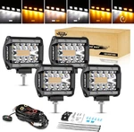 4" 240W Led Pods 4PC Amber White Fog Lights 6 Mode Strobe Work Truck Offroad Atv. Fixed Price $126.49.