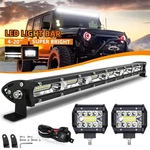 20INCH Led Light Bar Spot Flood Combo +4" Pods Offroad+wiring For Jeep Truck Suv. Fixed Price $21.99.