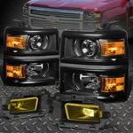 For 2014-2015 Chevy Silverado 1500 Led Black Projector Headlight+amber Fog Lamp. Fixed Price $251.76.