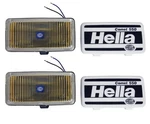 Hella 550 Series Rectangle Fog Light Black Amber Lens Halogen Visibility Kit. Fixed Price $116.99.