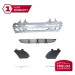 Front Bumper Cover + Grille Trims For 2000-2002 Mercedes Benz E320 E430. Fixed Price $302.45.