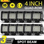 10X 4'' Quad Row Led Work Light Pods Spot Beam Offroad Jeep 4WD Suv Fog Driving. Fixed Price $74.99.